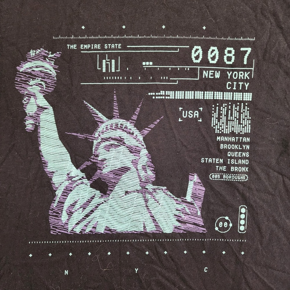 NWT Free State New York City Black Cotton Short Sleeve T-Shirt Adult S